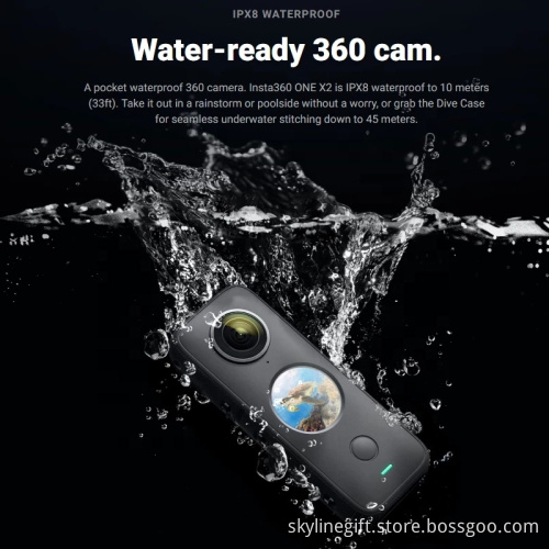 Insta360 ONE X2  Action Camera  5.7K 360-degree capture Waterproof To 10M  FlowState Stabilization Steady Cam Mode sport  camera